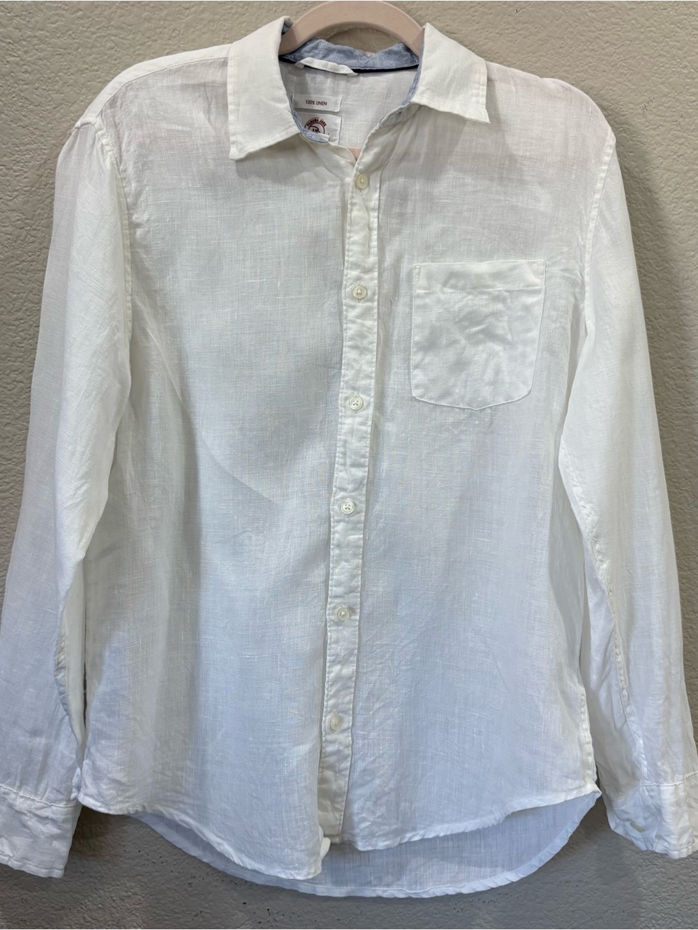 Panama Jack White 100% Linen Button Up Shirt Size Medium